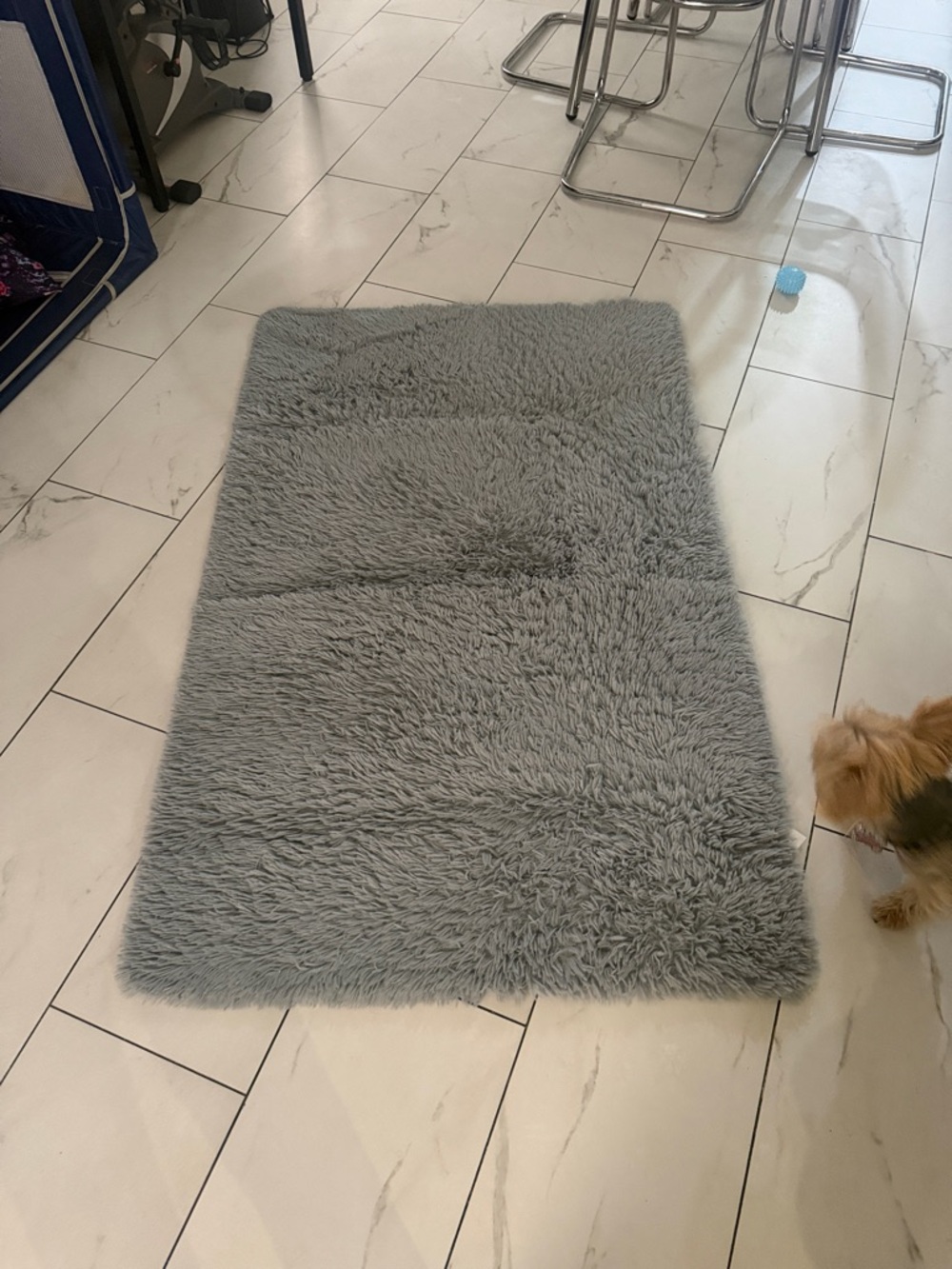 Plush Shag Area Rug - Light Gray